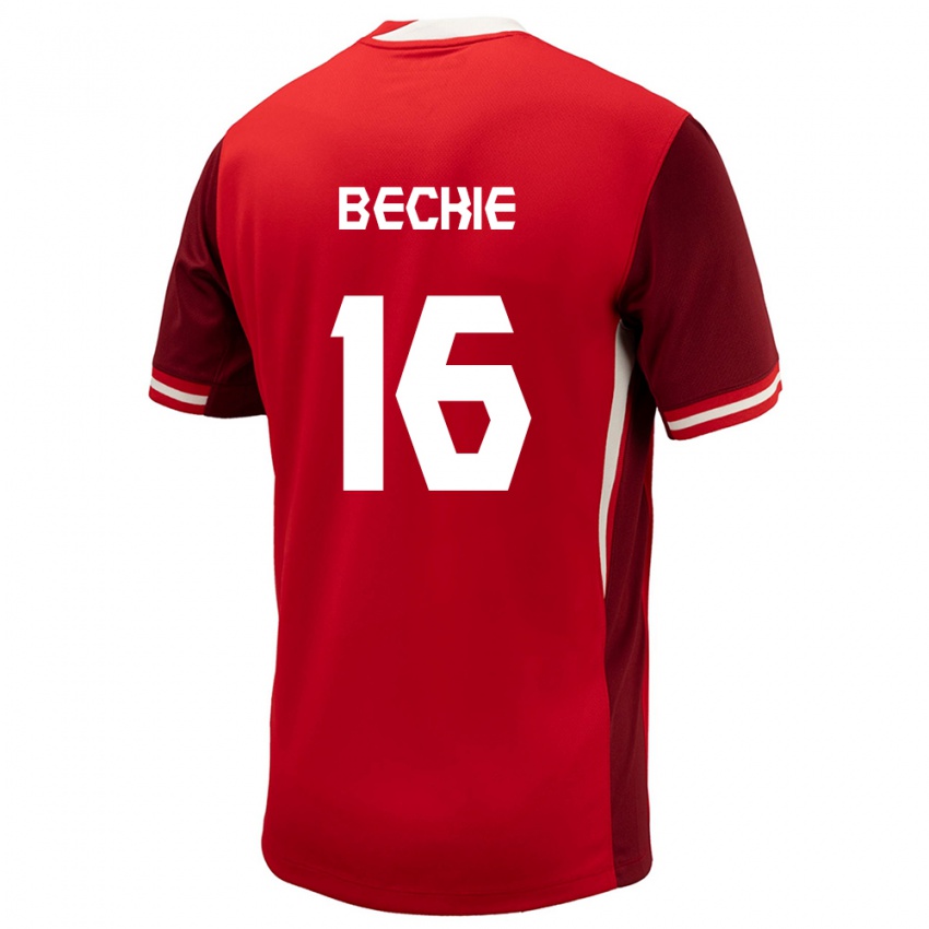 Kinder Kanada Janine Beckie #16 Rot Heimtrikot Trikot 24-26 T-Shirt Belgien