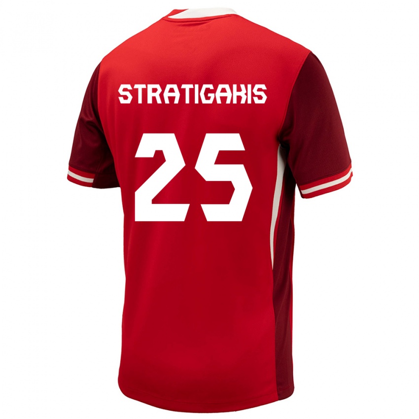 Kinder Kanada Sarah Stratigakis #25 Rot Heimtrikot Trikot 24-26 T-Shirt Belgien