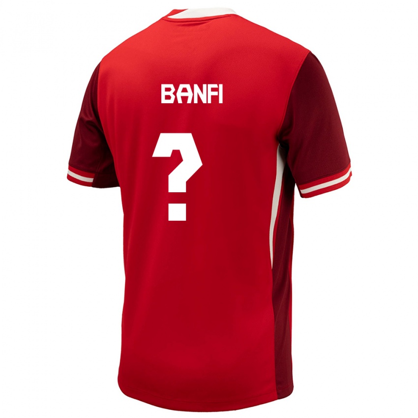 Enfant Maillot Canada Samuel Banfi #0 Rouge Tenues Domicile 24-26 T-Shirt Belgique