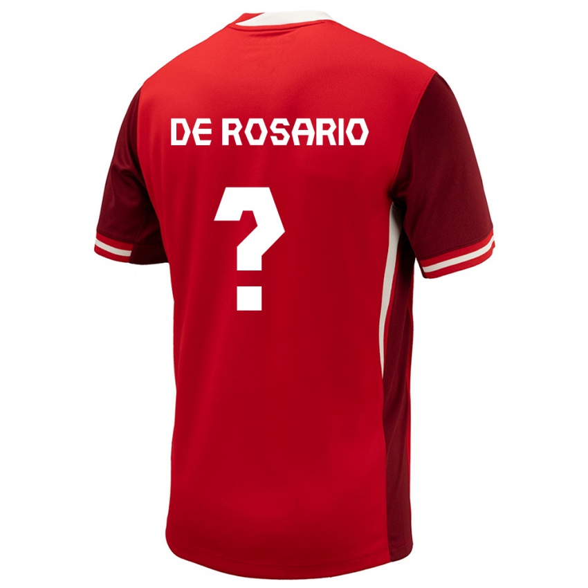 Kinder Kanada Adisa De Rosario #0 Rot Heimtrikot Trikot 24-26 T-Shirt Belgien