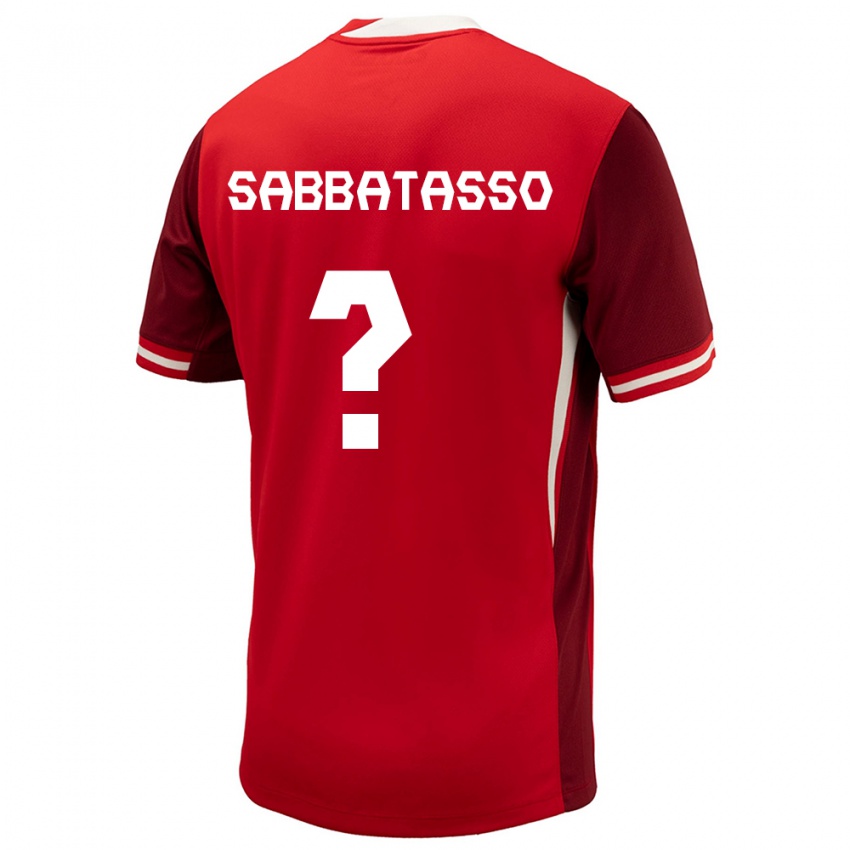 Enfant Maillot Canada Jeronimo Sabbatasso #0 Rouge Tenues Domicile 24-26 T-Shirt Belgique