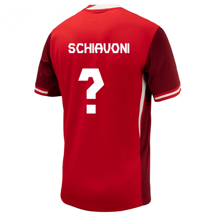 Kinder Kanada Matteo Schiavoni #0 Rot Heimtrikot Trikot 24-26 T-Shirt Belgien