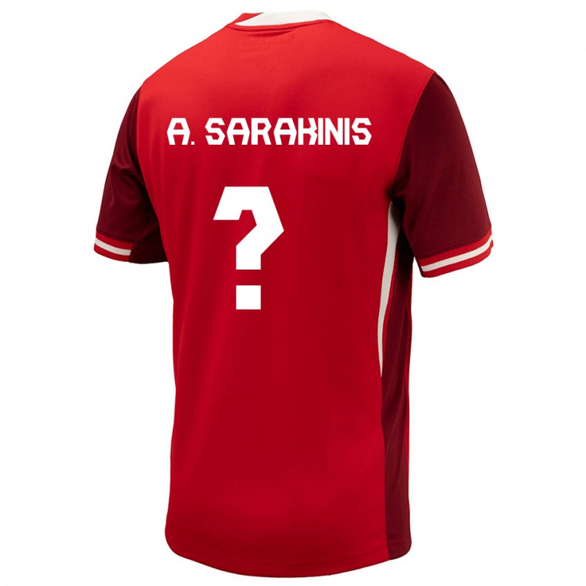 Kinderen Canada Alexander Sarakinis #0 Rood Thuisshirt Thuistenue 24-26 T-Shirt België