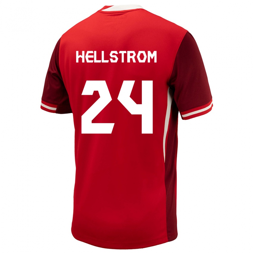 Kinder Kanada Jenna Hellstrom #24 Rot Heimtrikot Trikot 24-26 T-Shirt Belgien