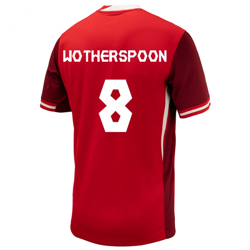 Kinderen Canada David Wotherspoon #8 Rood Thuisshirt Thuistenue 24-26 T-Shirt België