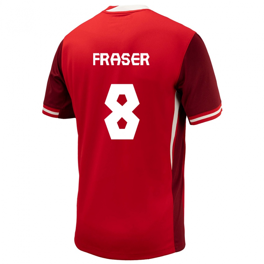 Kinder Kanada Liam Fraser #8 Rot Heimtrikot Trikot 24-26 T-Shirt Belgien