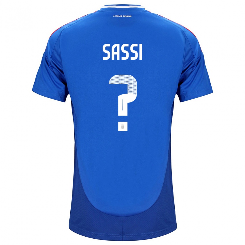 Kinder Italien Jacopo Sassi #0 Blau Heimtrikot Trikot 24-26 T-Shirt Belgien