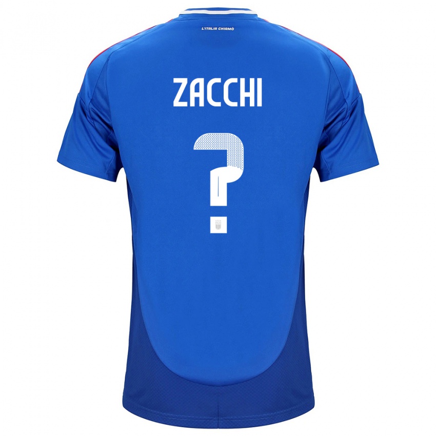 Kinder Italien Gioele Zacchi #0 Blau Heimtrikot Trikot 24-26 T-Shirt Belgien