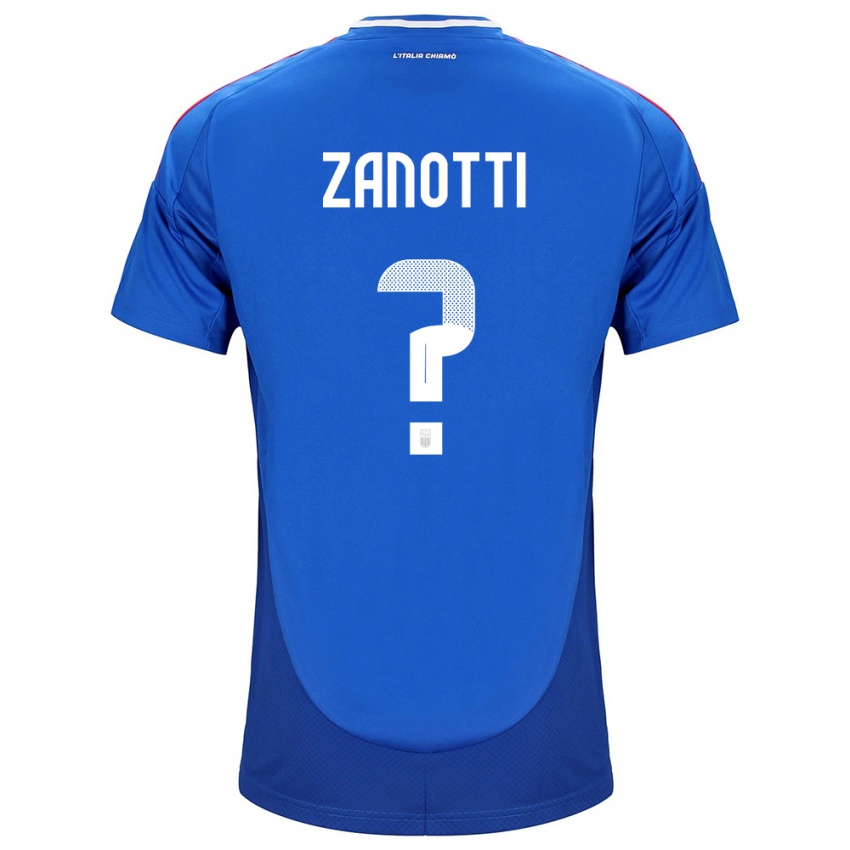 Kinder Italien Mattia Zanotti #0 Blau Heimtrikot Trikot 24-26 T-Shirt Belgien