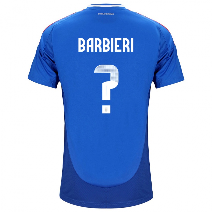 Kinder Italien Tommaso Barbieri #0 Blau Heimtrikot Trikot 24-26 T-Shirt Belgien