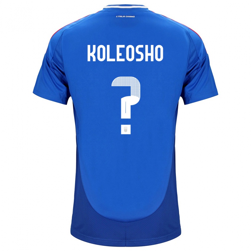 Kinder Italien Luca Koleosho #0 Blau Heimtrikot Trikot 24-26 T-Shirt Belgien