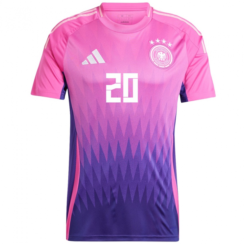 Kinder Deutschland Lazar Samardzic #20 Pink Lila Auswärtstrikot Trikot 24-26 T-Shirt Belgien