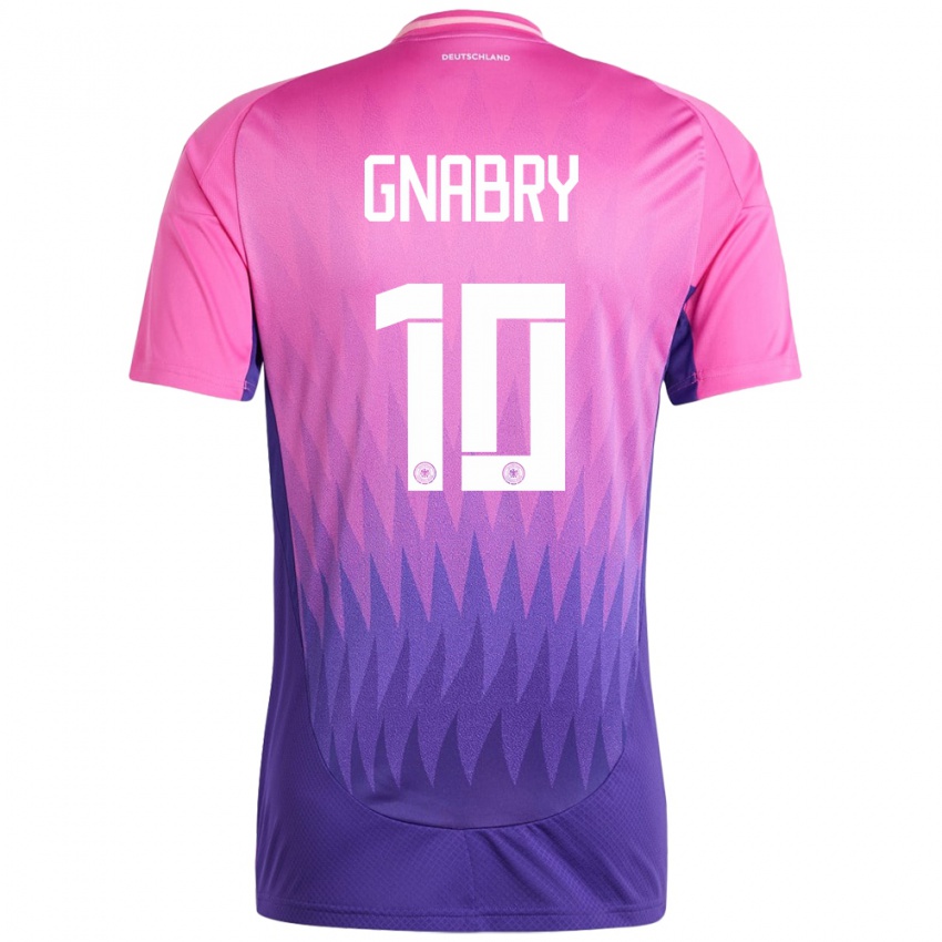 Kinder Deutschland Serge Gnabry #10 Pink Lila Auswärtstrikot Trikot 24-26 T-Shirt Belgien