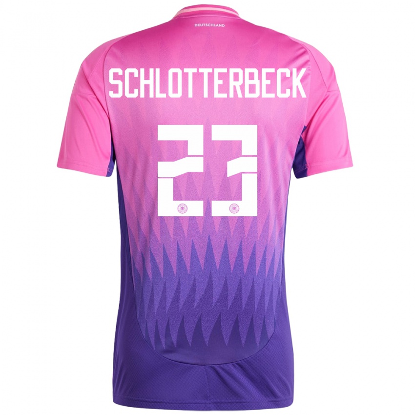 Kinder Deutschland Nico Schlotterbeck #23 Pink Lila Auswärtstrikot Trikot 24-26 T-Shirt Belgien