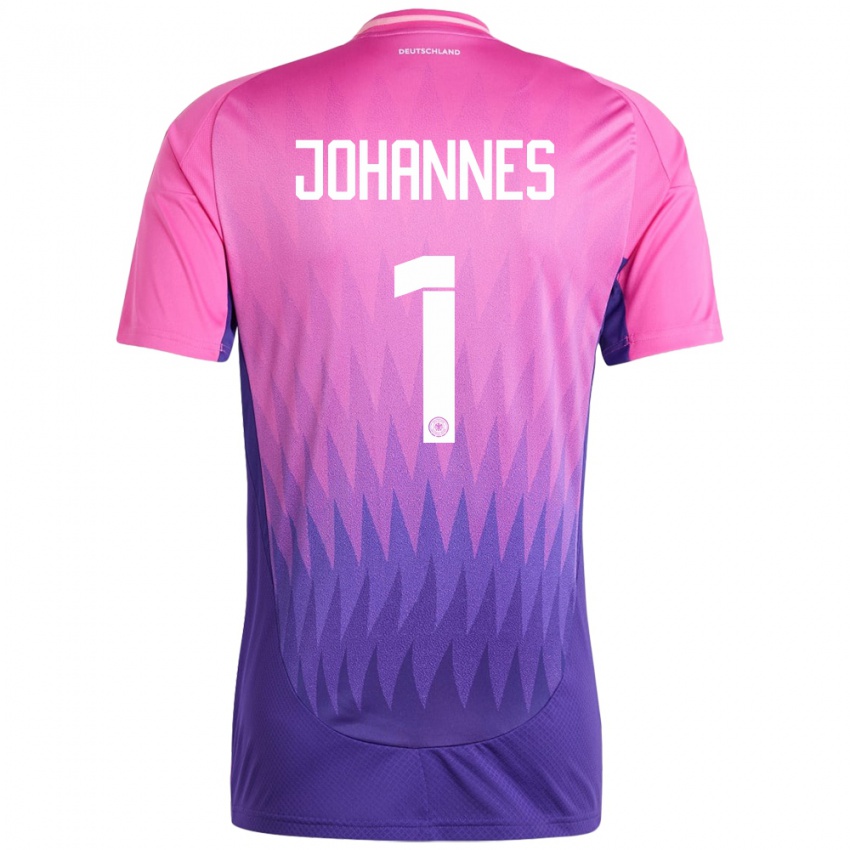 Kinder Deutschland Stina Johannes #1 Pink Lila Auswärtstrikot Trikot 24-26 T-Shirt Belgien