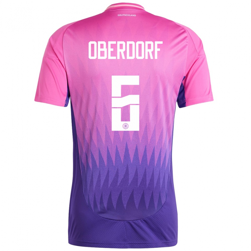 Kinderen Duitsland Lena Oberdorf #6 Roze Paars Uitshirt Uittenue 24-26 T-Shirt België