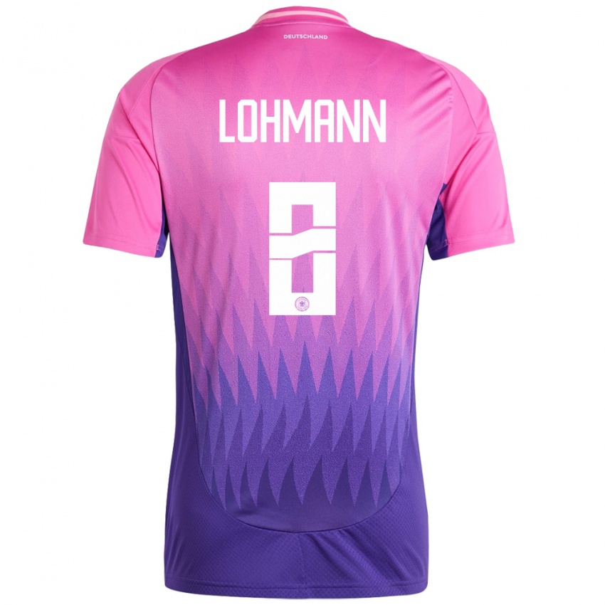 Kinder Deutschland Sydney Lohmann #8 Pink Lila Auswärtstrikot Trikot 24-26 T-Shirt Belgien