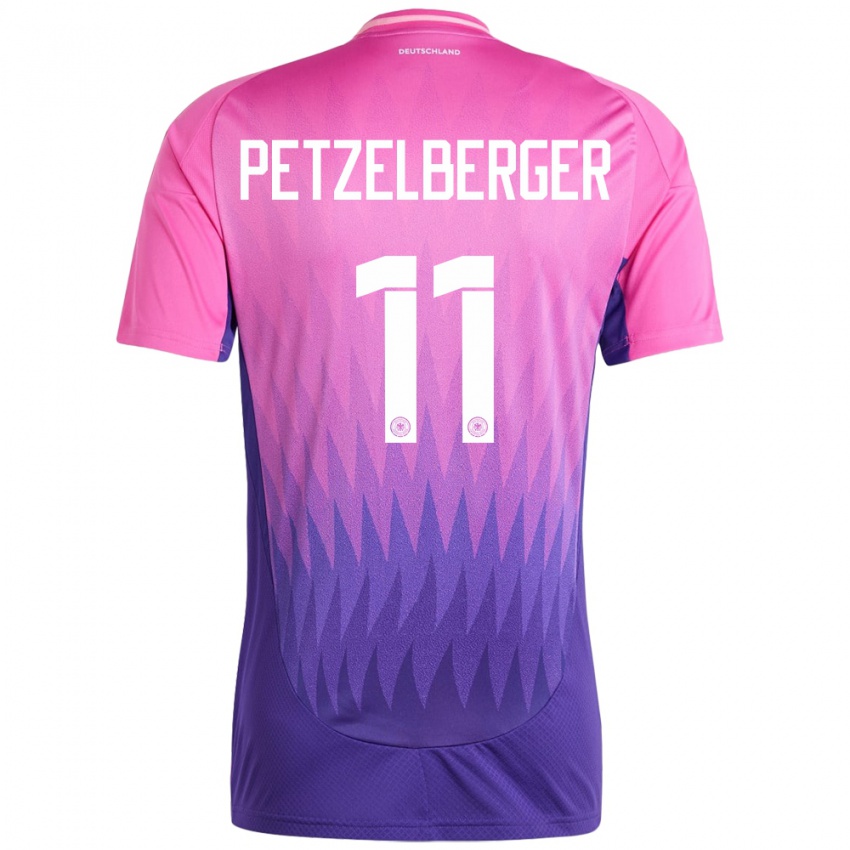 Kinder Deutschland Ramona Petzelberger #11 Pink Lila Auswärtstrikot Trikot 24-26 T-Shirt Belgien