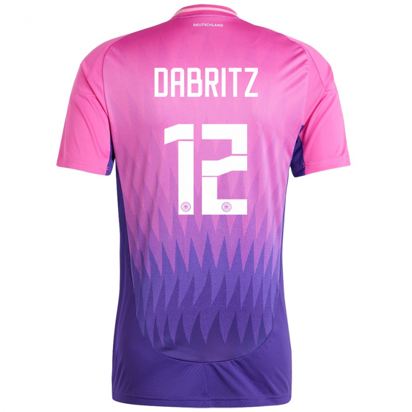 Kinder Deutschland Sara Dabritz #12 Pink Lila Auswärtstrikot Trikot 24-26 T-Shirt Belgien