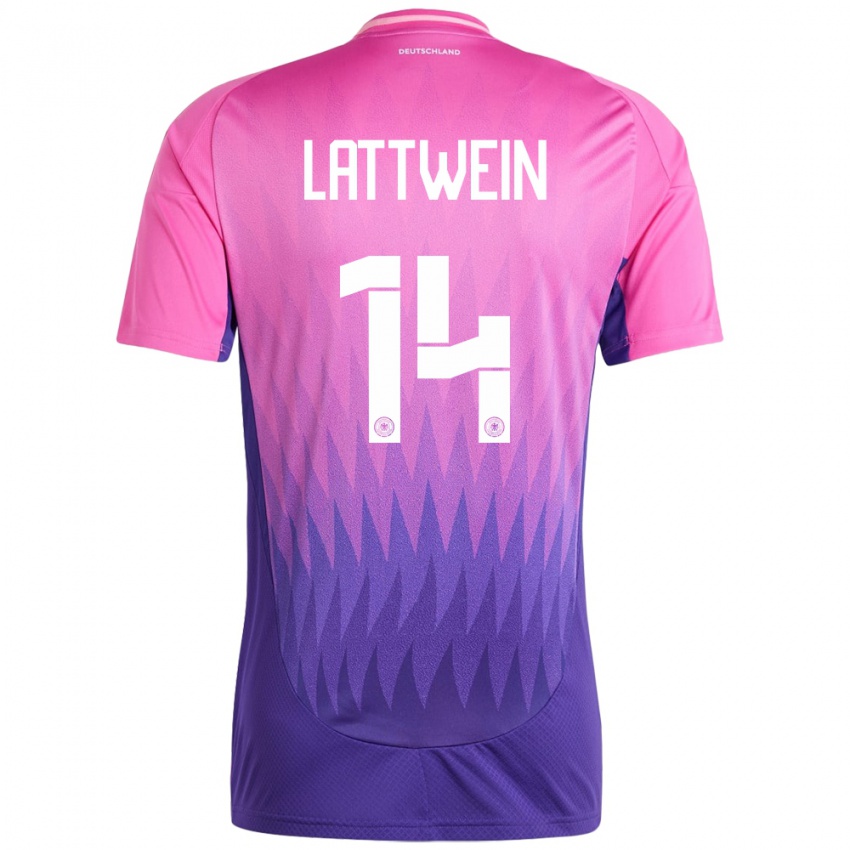 Kinder Deutschland Lena Lattwein #14 Pink Lila Auswärtstrikot Trikot 24-26 T-Shirt Belgien