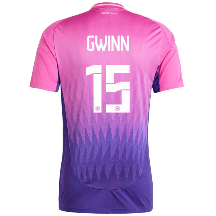 Kinderen Duitsland Giulia Gwinn #15 Roze Paars Uitshirt Uittenue 24-26 T-Shirt België