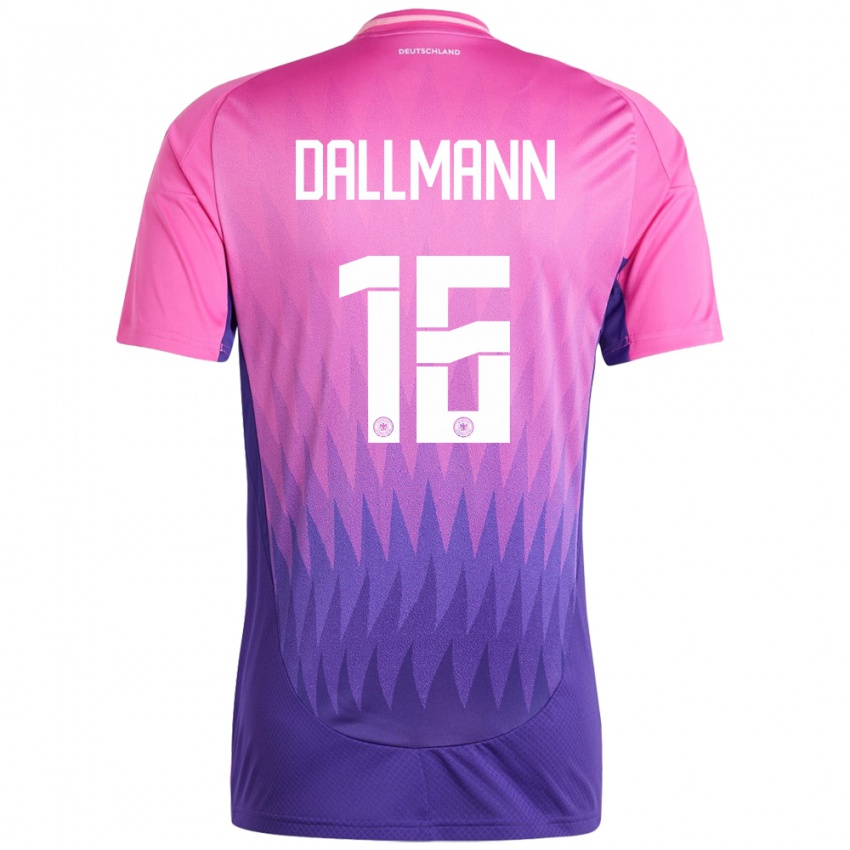 Kinder Deutschland Linda Dallmann #16 Pink Lila Auswärtstrikot Trikot 24-26 T-Shirt Belgien