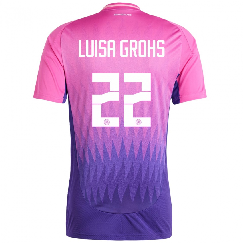 Kinder Deutschland Maria Luisa Grohs #22 Pink Lila Auswärtstrikot Trikot 24-26 T-Shirt Belgien