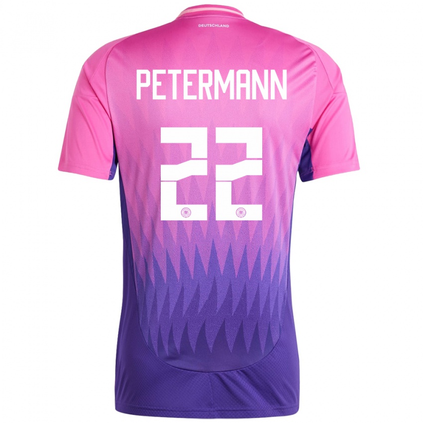 Kinder Deutschland Lena Petermann #22 Pink Lila Auswärtstrikot Trikot 24-26 T-Shirt Belgien