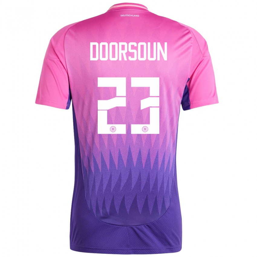 Kinder Deutschland Sara Doorsoun #23 Pink Lila Auswärtstrikot Trikot 24-26 T-Shirt Belgien