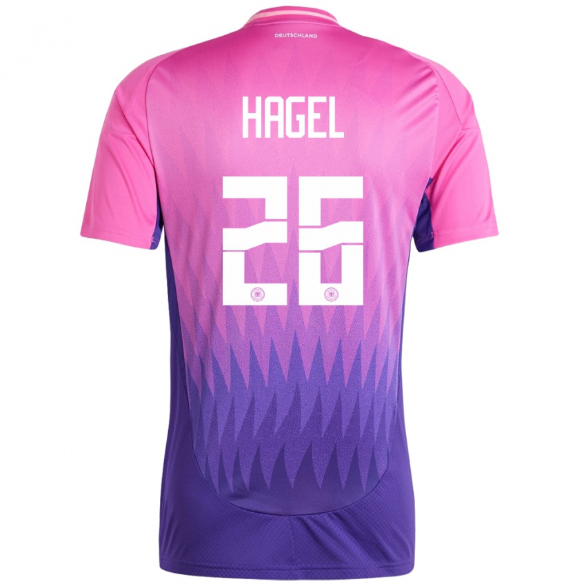 Kinder Deutschland Chantal Hagel #26 Pink Lila Auswärtstrikot Trikot 24-26 T-Shirt Belgien