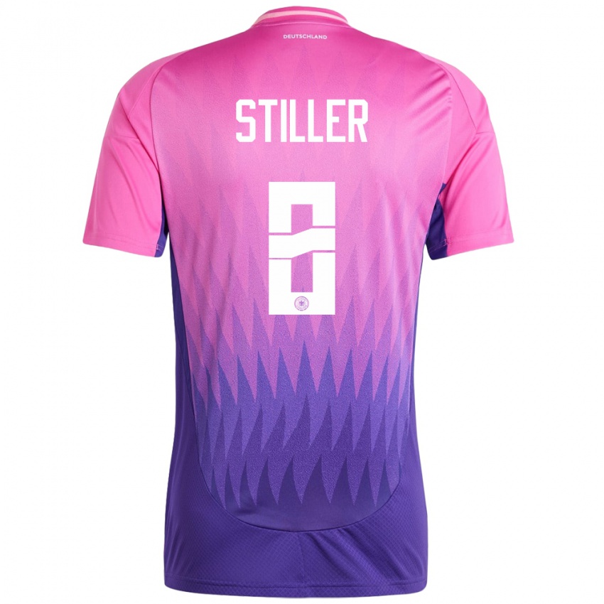 Kinderen Duitsland Angelo Stiller #8 Roze Paars Uitshirt Uittenue 24-26 T-Shirt België
