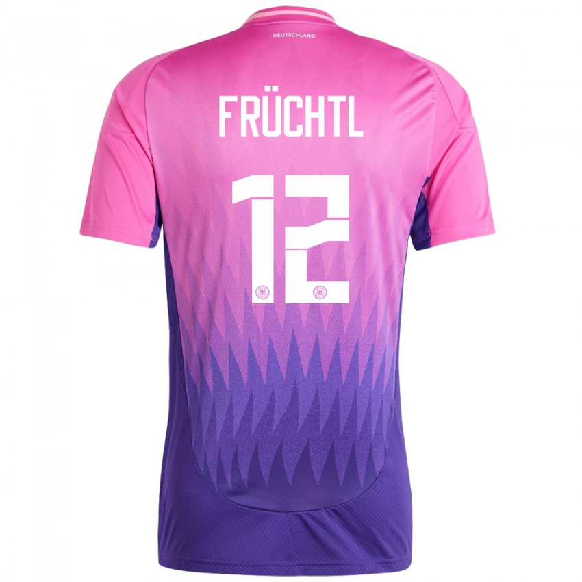 Kinder Deutschland Christian Fruchtl #12 Pink Lila Auswärtstrikot Trikot 24-26 T-Shirt Belgien