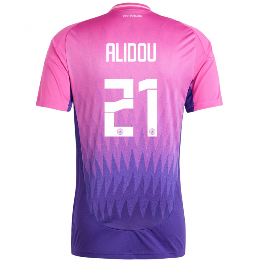 Kinder Deutschland Faride Alidou #21 Pink Lila Auswärtstrikot Trikot 24-26 T-Shirt Belgien