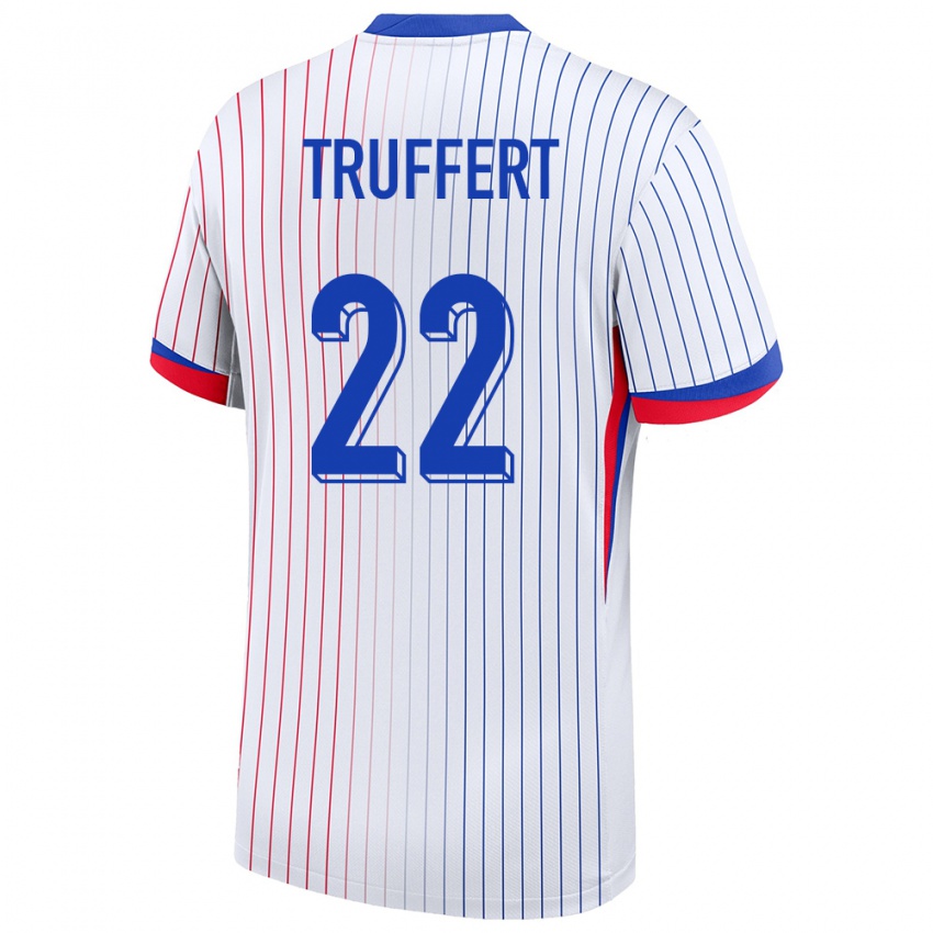 Kinder Frankreich Adrien Truffert #22 Weiß Auswärtstrikot Trikot 24-26 T-Shirt Belgien