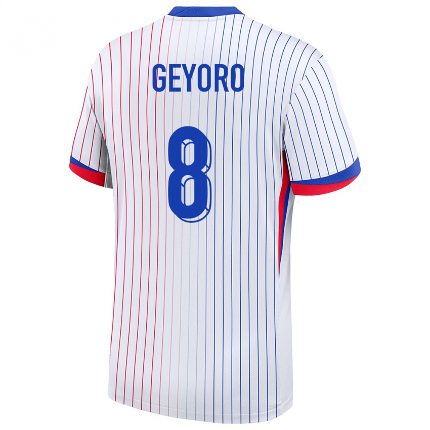 Kinder Frankreich Grace Geyoro #8 Weiß Auswärtstrikot Trikot 24-26 T-Shirt Belgien
