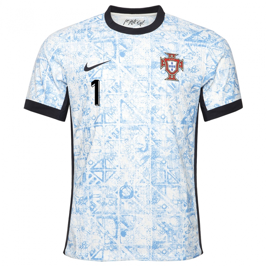 Kinder Portugal Goncalo Ribeiro #1 Cremeblau Auswärtstrikot Trikot 24-26 T-Shirt Belgien