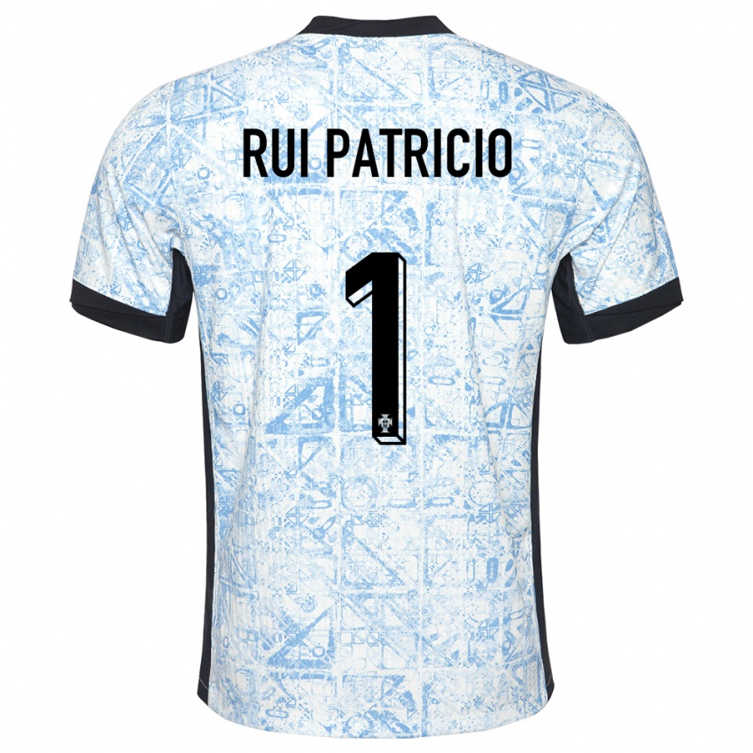 Kinder Portugal Rui Patricio #1 Cremeblau Auswärtstrikot Trikot 24-26 T-Shirt Belgien