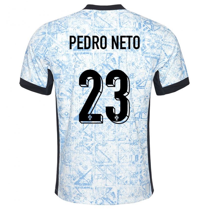 Kinderen Portugal Pedro Neto #23 Crème Blauw Uitshirt Uittenue 24-26 T-Shirt België