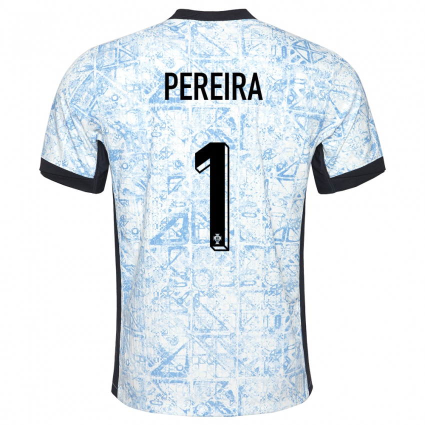Kinder Portugal Ines Pereira #1 Cremeblau Auswärtstrikot Trikot 24-26 T-Shirt Belgien