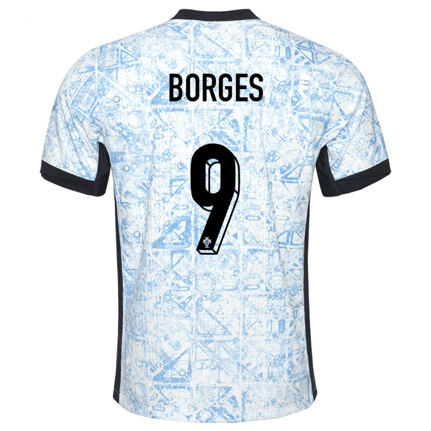 Kinderen Portugal Ana Borges #9 Crème Blauw Uitshirt Uittenue 24-26 T-Shirt België