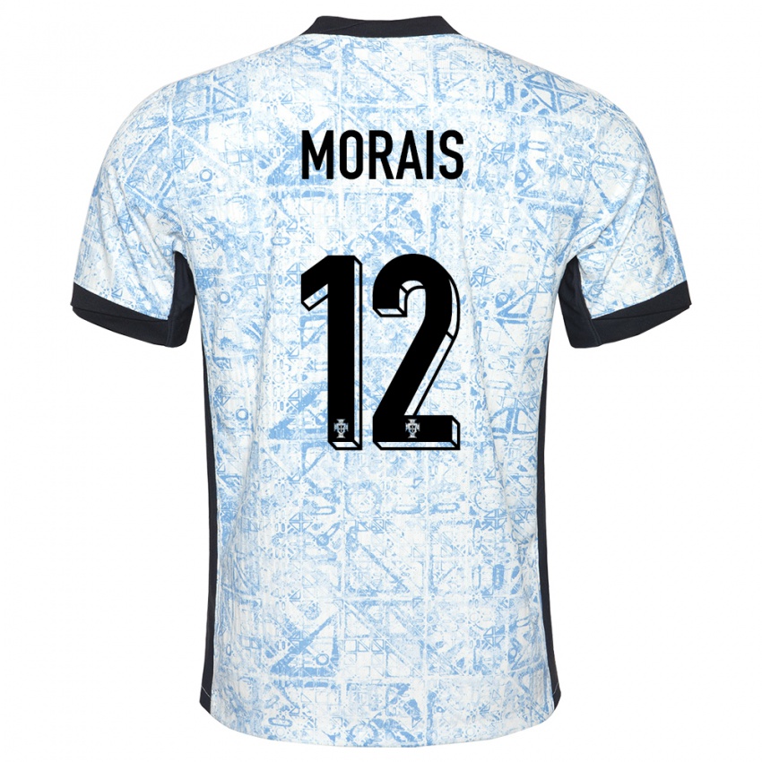 Kinder Portugal Patricia Morais #12 Cremeblau Auswärtstrikot Trikot 24-26 T-Shirt Belgien