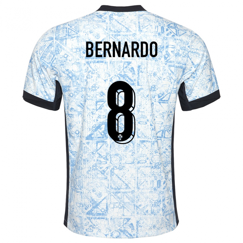 Kinder Portugal Paulo Bernardo #8 Cremeblau Auswärtstrikot Trikot 24-26 T-Shirt Belgien