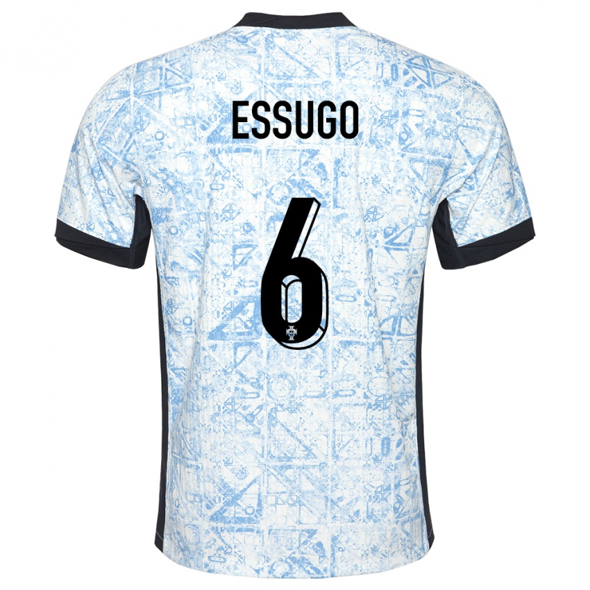 Kinderen Portugal Dario Essugo #6 Crème Blauw Uitshirt Uittenue 24-26 T-Shirt België