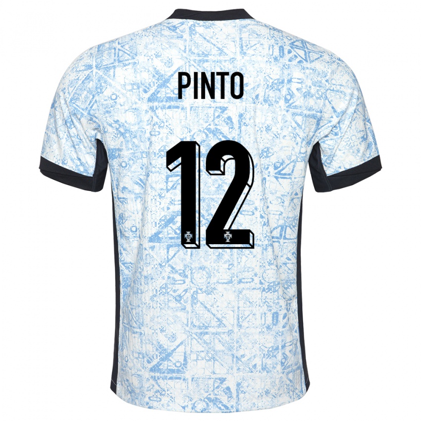 Kinder Portugal Diogo Pinto #12 Cremeblau Auswärtstrikot Trikot 24-26 T-Shirt Belgien