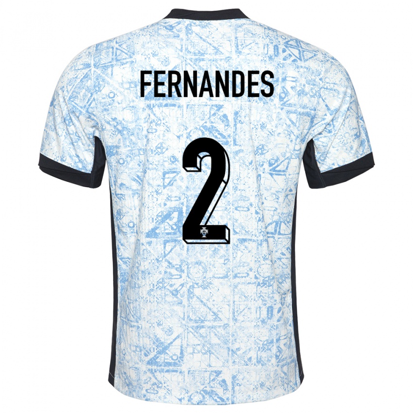 Kinder Portugal Martim Fernandes #2 Cremeblau Auswärtstrikot Trikot 24-26 T-Shirt Belgien