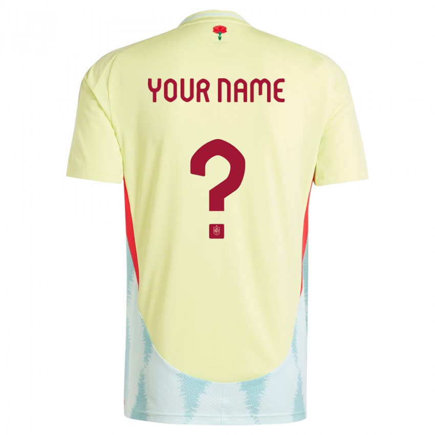 Kinder Spanien Ihren Namen #0 Gelb Auswärtstrikot Trikot 24-26 T-Shirt Belgien