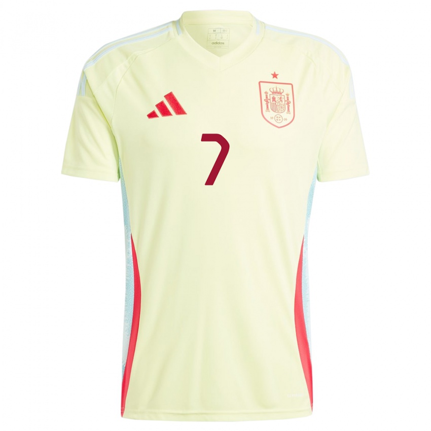 Kinder Spanien Fabio Blanco #7 Gelb Auswärtstrikot Trikot 24-26 T-Shirt Belgien