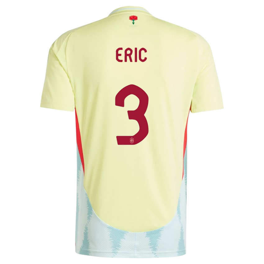 Enfant Maillot Espagne Eric Garcia #3 Jaune Tenues Extérieur 24-26 T-Shirt Belgique