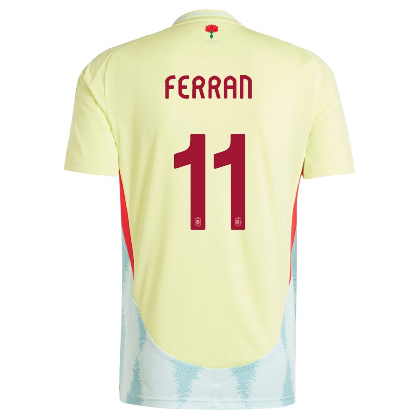 Kinder Spanien Ferran Torres #11 Gelb Auswärtstrikot Trikot 24-26 T-Shirt Belgien