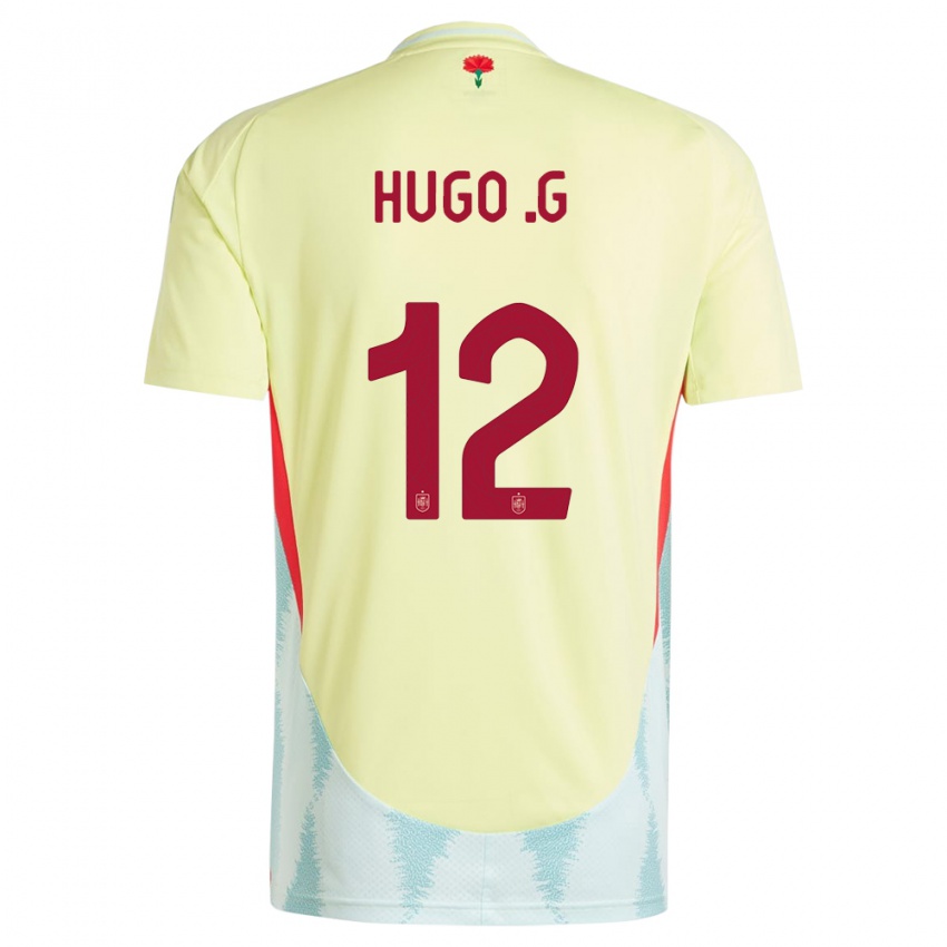 Kinder Spanien Hugo Guillamon #12 Gelb Auswärtstrikot Trikot 24-26 T-Shirt Belgien